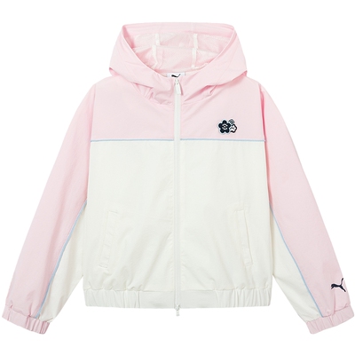 PUMA彪马童装26春季新款儿童便服女童连帽外套撞色时尚运动上衣