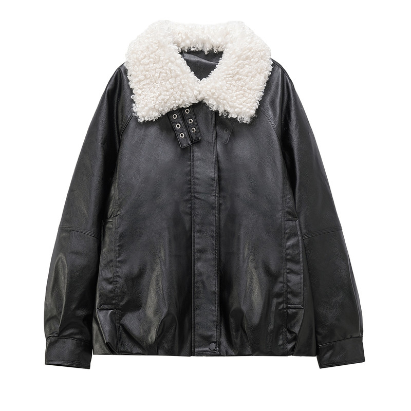 200大码显瘦短款皮衣羽绒服女冬