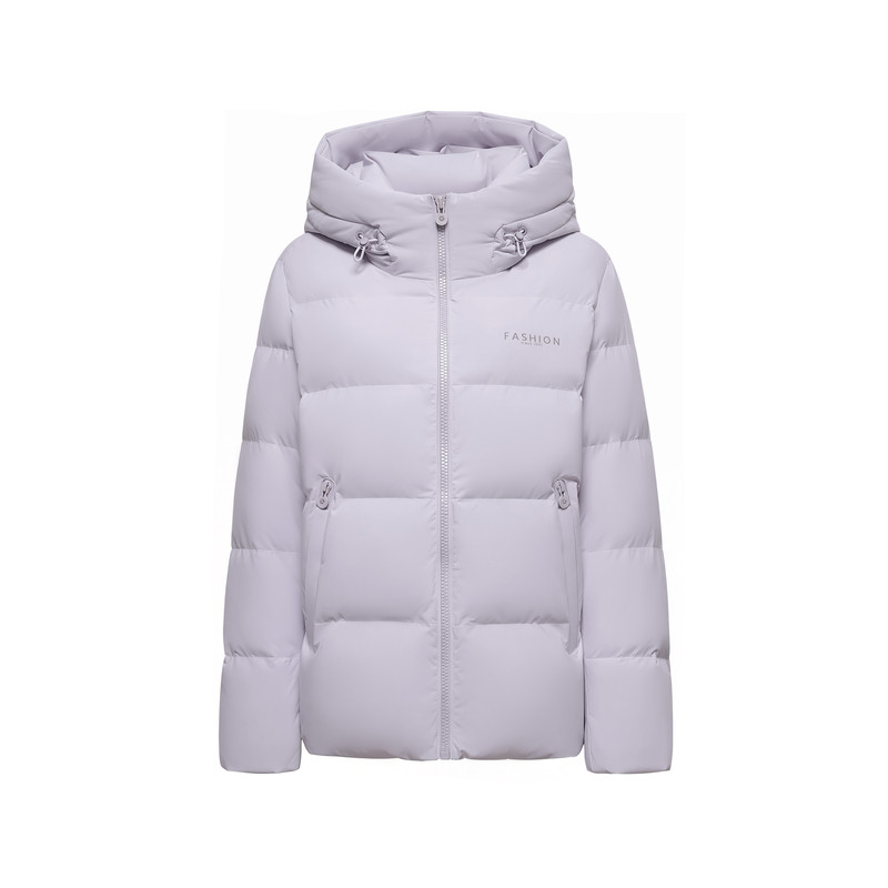 雪中飞妈妈连帽短款加厚羽绒服