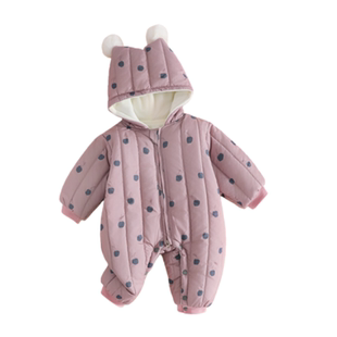 宝宝2025新款冬装女宝女孩厚款抱抱棉服冬季婴儿加绒连体衣冬加厚