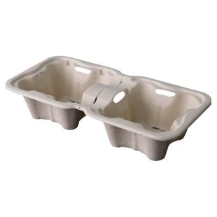 两杯托外卖一次性纸浆杯垫纸杯架杯子托盘咖啡打包杯托奶茶四杯架