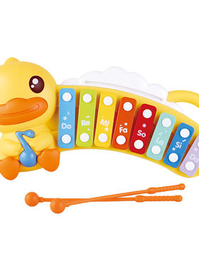 B.Duck打击乐器手敲琴儿童玩具