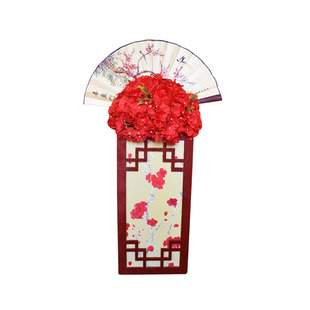 中式婚庆布置舞台道具宫灯婚礼t台摆件中国风可拆分梅花方柱路引