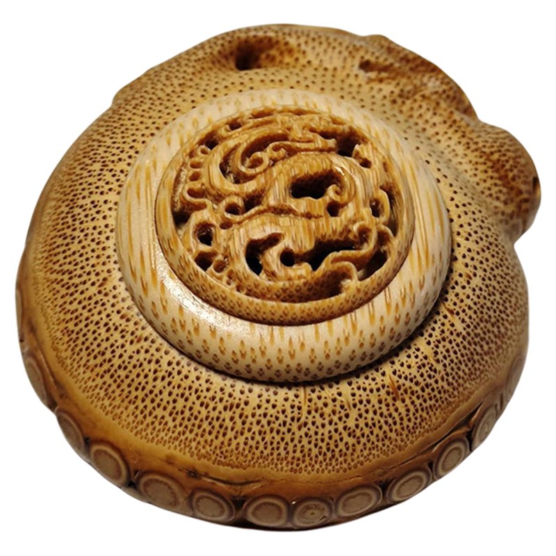 天然竹根雕小香囊玉竹雕把玩挂件