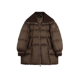 【自营】ELLE90白鸭绒针织大翻领羽绒服女2025冬新保暖中长款外套