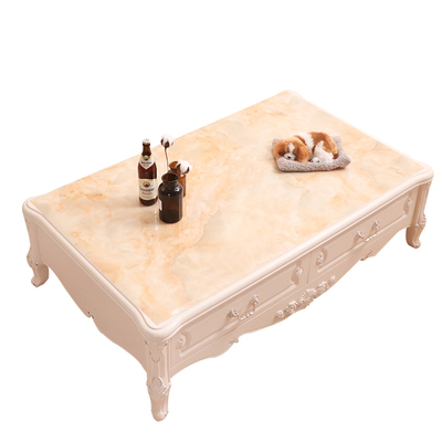 大理石纹防水防烫长方形茶几垫
