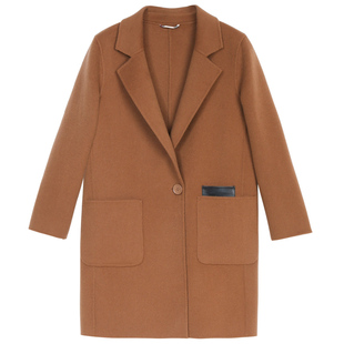 2025新款双面羊绒大衣女中长款秋冬中年妈妈时尚修身西装毛呢外套