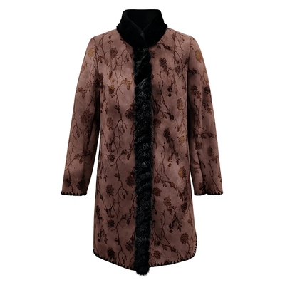 马天奴国风植绒环保仿皮草外套