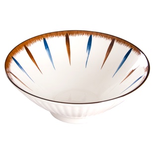 家用陶瓷釉下彩大汤碗8英寸日式斗笠碗面碗色拉碗简约高颜值餐具