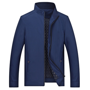 中年男士立领外套爸爸春装休闲夹克中老年人男装2026秋季上衣爷爷