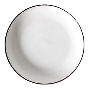 2个7英寸盘子菜盘家用简约陶瓷菜碟子网红ins竖纹炒装菜碟子餐盘