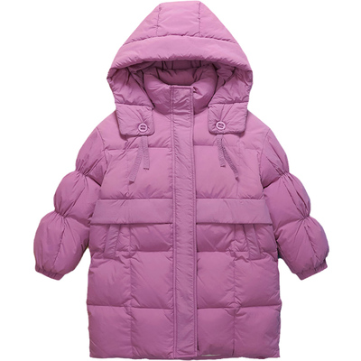 雅鹿中长款女童羽绒服