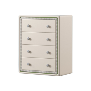 ONFO儿童斗柜实木卧室收纳柜抽屉储物柜家具四斗柜软包防磕碰