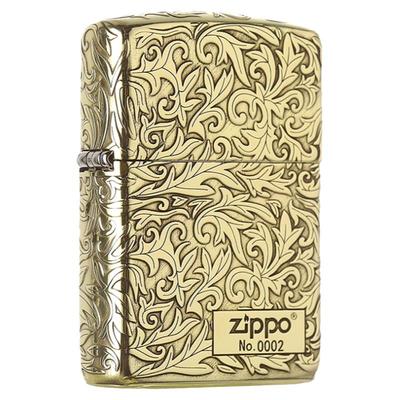 zippo打火机正版纯铜限量版唐草刻字定制原装正品美国芝宝zppo男