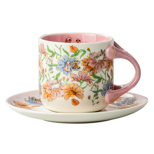 Cath Kidston可爱咖啡杯子杯碟马克杯情侣杯子圣诞礼物英伦礼盒装