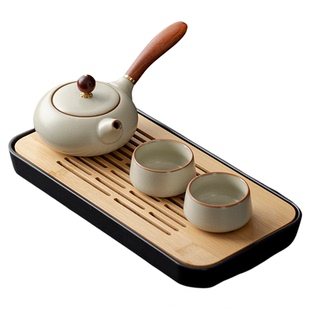 汝窑茶具一壶两杯家用客厅茶壶茶杯简约泡茶酒店餐厅喝茶双人套装