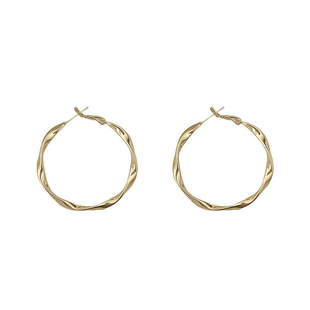 「熔岩浪环」经典法式轻奢高级闪耀波浪圈圈金属圆环耳环耳圈耳夹