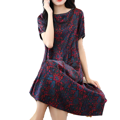 迪芬璐嘉气质优雅真丝连衣裙女