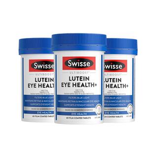 【自营】Swisse斯维诗叶黄素护眼片玉米黄素眼部60/瓶*3