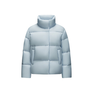 陈都灵同款|森马鹅绒羽绒服女三防粉色立领宽松冬季高充绒量外套