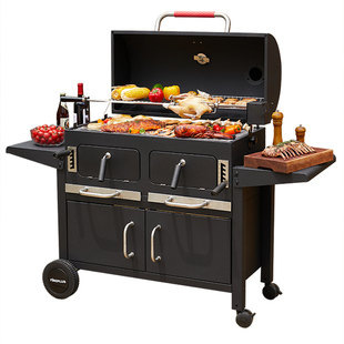 庭院烧烤炉家用烧烤架烧烤炉户外焖烤炉子木炭美式烤肉炉别墅烤炉