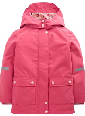 代购 MiniBoden儿童风衣 26秋季女童粉色防风防水连帽外套 2-14岁