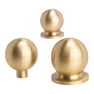 铜匠师黄铜法式单孔衣柜门把手五金纯铜圆球圆珠柜子抽屉小拉手