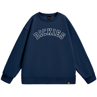 Dickies卫衣女款加绒新款秋冬季今年流行爆款藏青圆领无帽外套1A