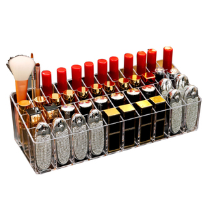 透明亚克力大孔44格口红收纳盒大格口红架 可放带包装的TF口红盒