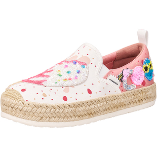 快乐玛丽渔夫鞋女2026春秋新款厚底一脚蹬懒人休闲麻底浅口单鞋