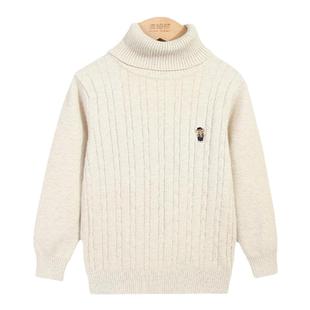 男童女童毛衣纯色棉线加绒新款儿童宝宝洋气春秋中大童针织打底衫