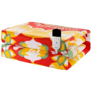 彩虹牌双人电热毯双温双控调温安全无辐射家用正品绒面电褥子除螨