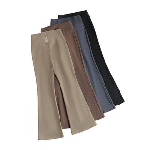 女童微喇鲨鱼裤秋冬新款女孩打底裤2025秋装薄绒儿童瑜伽裤子