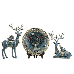 创意欧式工艺礼品美式家居摆设客厅玄关电视柜酒柜软装饰品鹿摆件