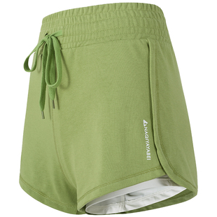 健身女孩高腰休闲短裤夏季宽松含内衬三分跑步运动裤外穿瑜伽透气