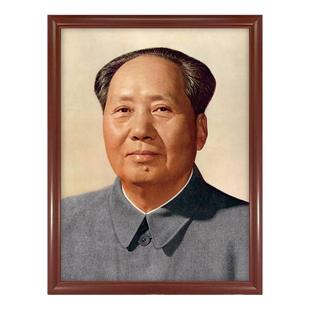 毛主席天安门第三版标准像-复古版带框客厅装饰画挂画像伟人像片