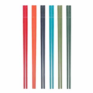 德国厨房家用筷子 中式餐具套装彩色防滑防霉合金NOW6双装