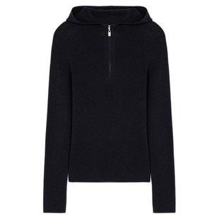 【商场同款】HPLY荷比俪2025冬新女绵羊毛山羊绒混纺连帽羊毛衫