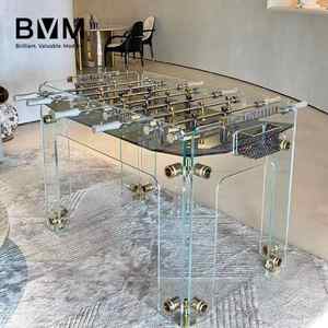 bvm透明钢化水晶玻璃桌上足球机亚克力标准成人桌上足球台
