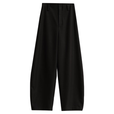 羊毛混纺高腰香蕉裤阔腿裤