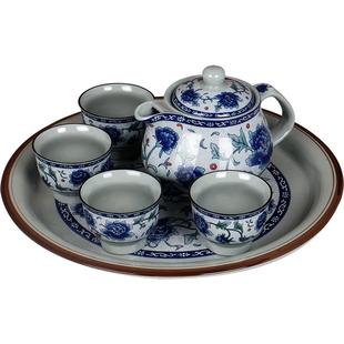 虎匠景德镇陶瓷茶壶青花大号泡茶壶茶杯带过滤网单壶家用茶具套装