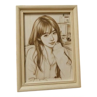 微雕木刻画照片定制 创意礼品 生日节日纪念礼物送男女友情侣老婆