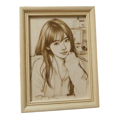 微雕木刻画照片定制 创意礼品 生日节日纪念礼物送男女友情侣老婆