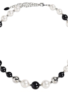 小众设计珍珠项链女个性拼接