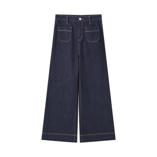 LILY2026夏新款女装复古窄版宽松休闲百搭气质通勤牛仔裤直筒裤