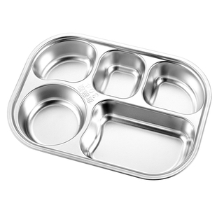 食品级304不锈钢婴儿童分格餐盘幼儿园餐具套装宝宝家用分隔饭碗