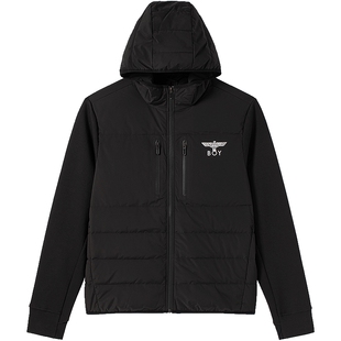 BOYLONDON男女同款印花宽松保暖运动户外短款羽绒服N28019