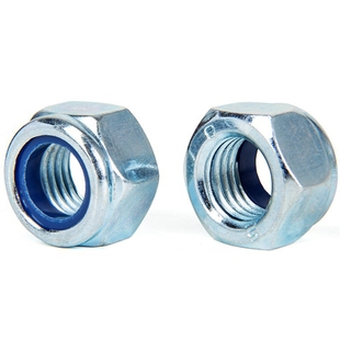 镀彩蓝白镀锌尼龙防松螺母自锁锁紧防脱螺母螺帽4.8级8级M3-M24
