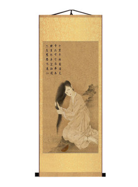 聂小倩画像卷轴画王祖贤倩女幽魂电影人物挂画洗头图客厅装饰画