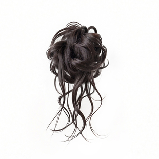 龙须丸子头假发发圈仿真发花苞头抽丝盘发神器抓夹蓬松自然假发包